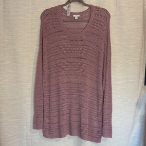 J. Jill Dusty Rose Crew Neck Sweater